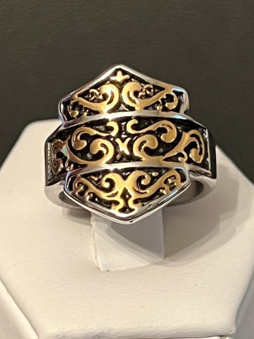 HD Bar and Shield Scroll Ring Size 7, 8, 9, 11, 13, 14, 15 (354)